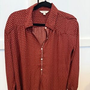 Max Studio burgundy brown shirt - Large